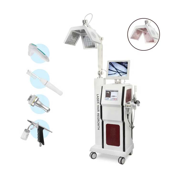 200X Detection Led Hair Loss Treatment With Scalp Analyzer Red Light Diode Laser 650nm Hair Regrowth Machine Hair Restoration