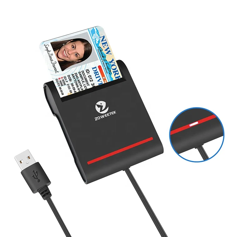 Zoweetek ISO-7816 EMV кард-ридер с двойным USB 2,0 считыватель смарт-карт