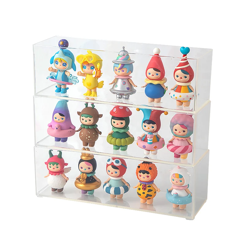 Stackable Transparent Doll Model Storage Box Home Decoration Wall Mounted Doll Display Box