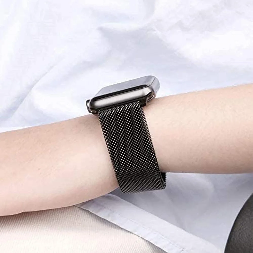 Роскошный Миланский стальной ремешок под заказ для смарт-часов Iwatch Apple Series 7 6 5 4