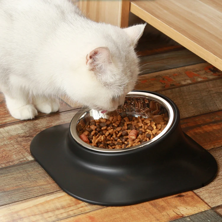 High-end custom stainless steel inexpensive non-slip silicone pet bowl for dogs and cats