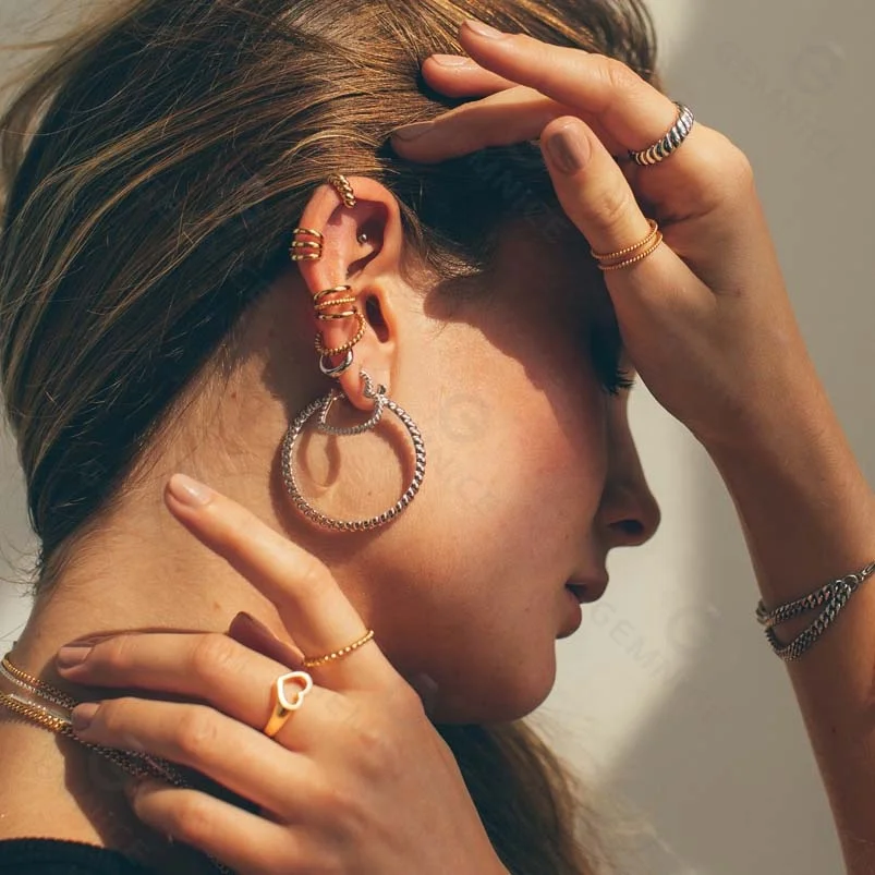 Gemnel classic 925 sterling silver open heart signet ring for men and women