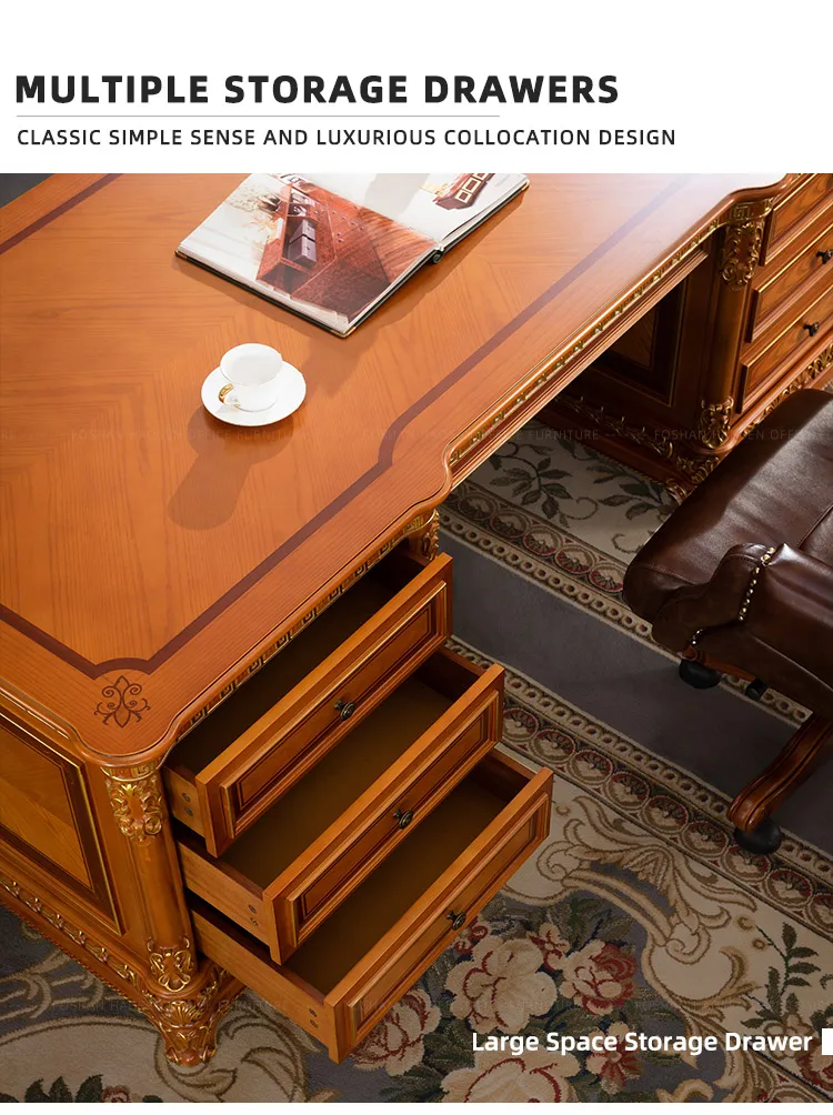 HAOSEN 0836 office furniture executive table Multiple storage drawers