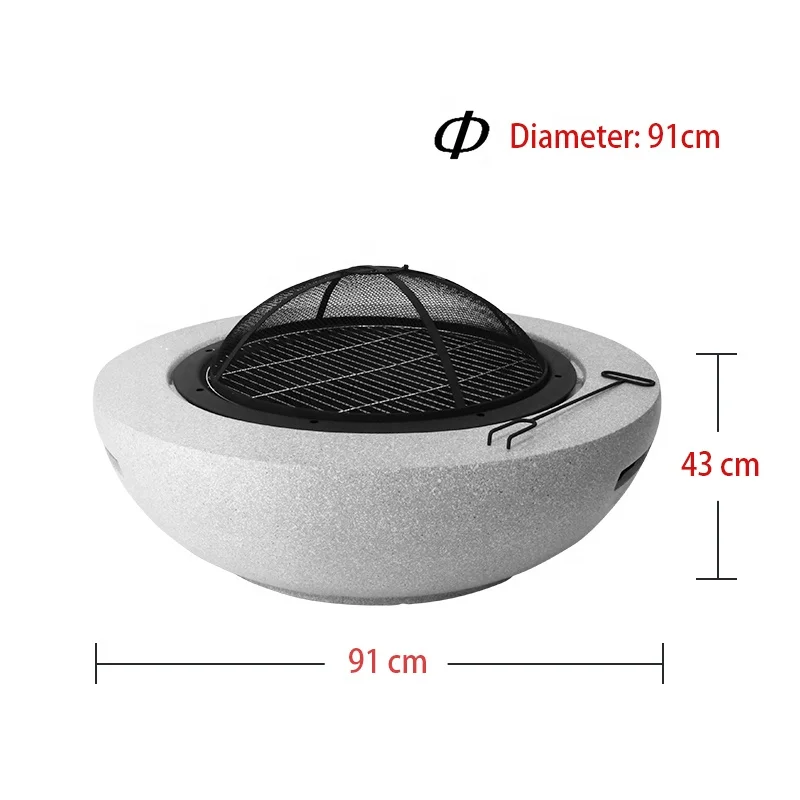 FF445 MGO metal fire bowl with fire poker fire pit bowl for America