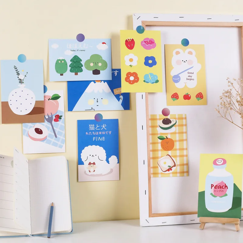 Customized Cute Cartoon Ins Nordic Wall Sticker Decorative Card Wall Bedroom Postcards