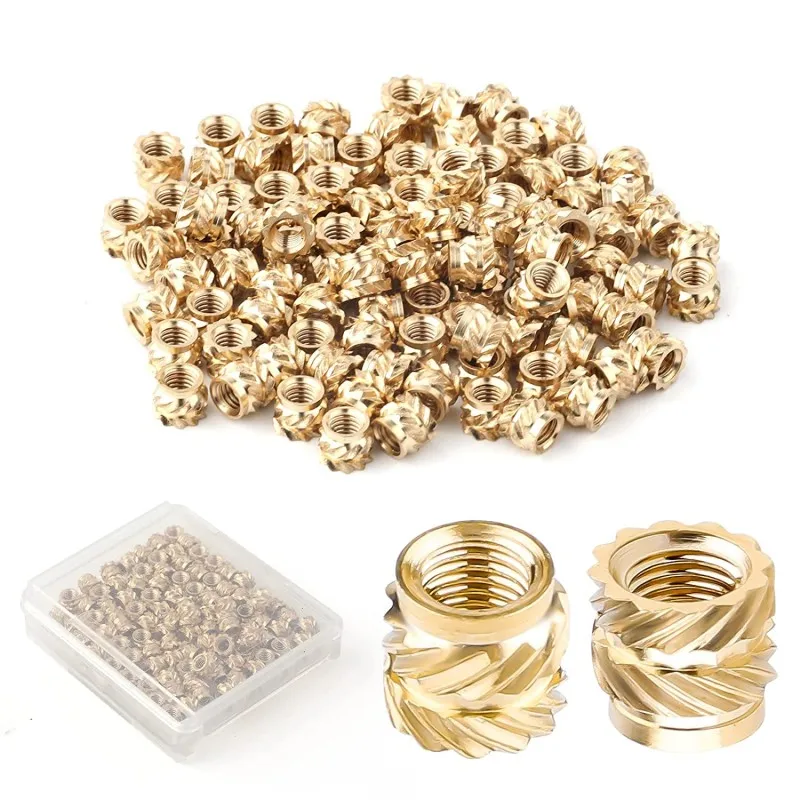 3D Printing Brass Nuts M3 Threaded Insert Knurled Female Thread Knurled Nut for Laptop Automotive Plastic Shell