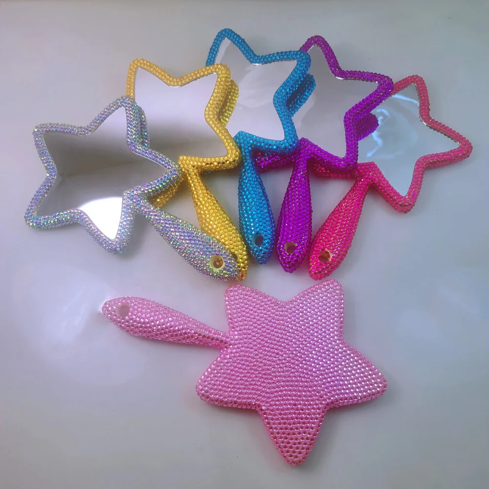 Hello Kitty Vanity Mirror Handheld Private Label Custom Bling Bathroom Mirrors Rhinestone Makeup Decor Mirror