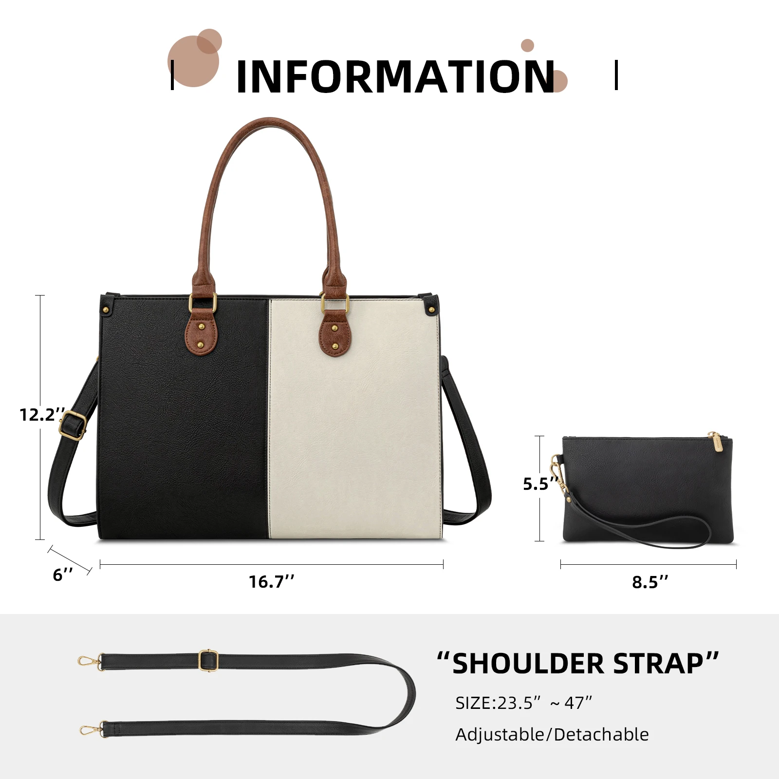 LOVEVOOK 15.6 in Wholesale New Custom 2pc Ladies Handbag Purse Bag Fashion Top Quality Leather Elegant Handbags For Women Luxury