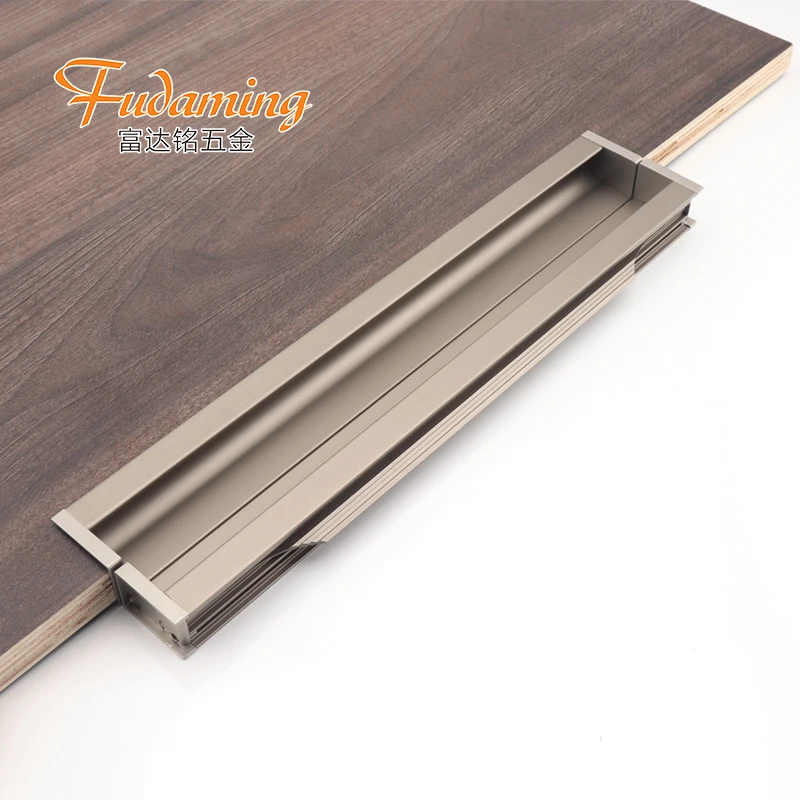 
Невидимая Встраиваемая длинная ручка из алюминиевого сплава для шкафа, ящика, двери шкафа 9008 