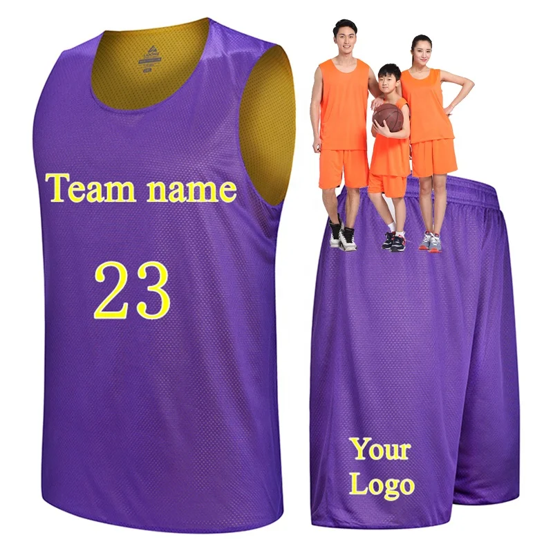 Latest Design Custom Basketball Jersey Reversible Plain Basketball Jerseys Uniform Set Mens