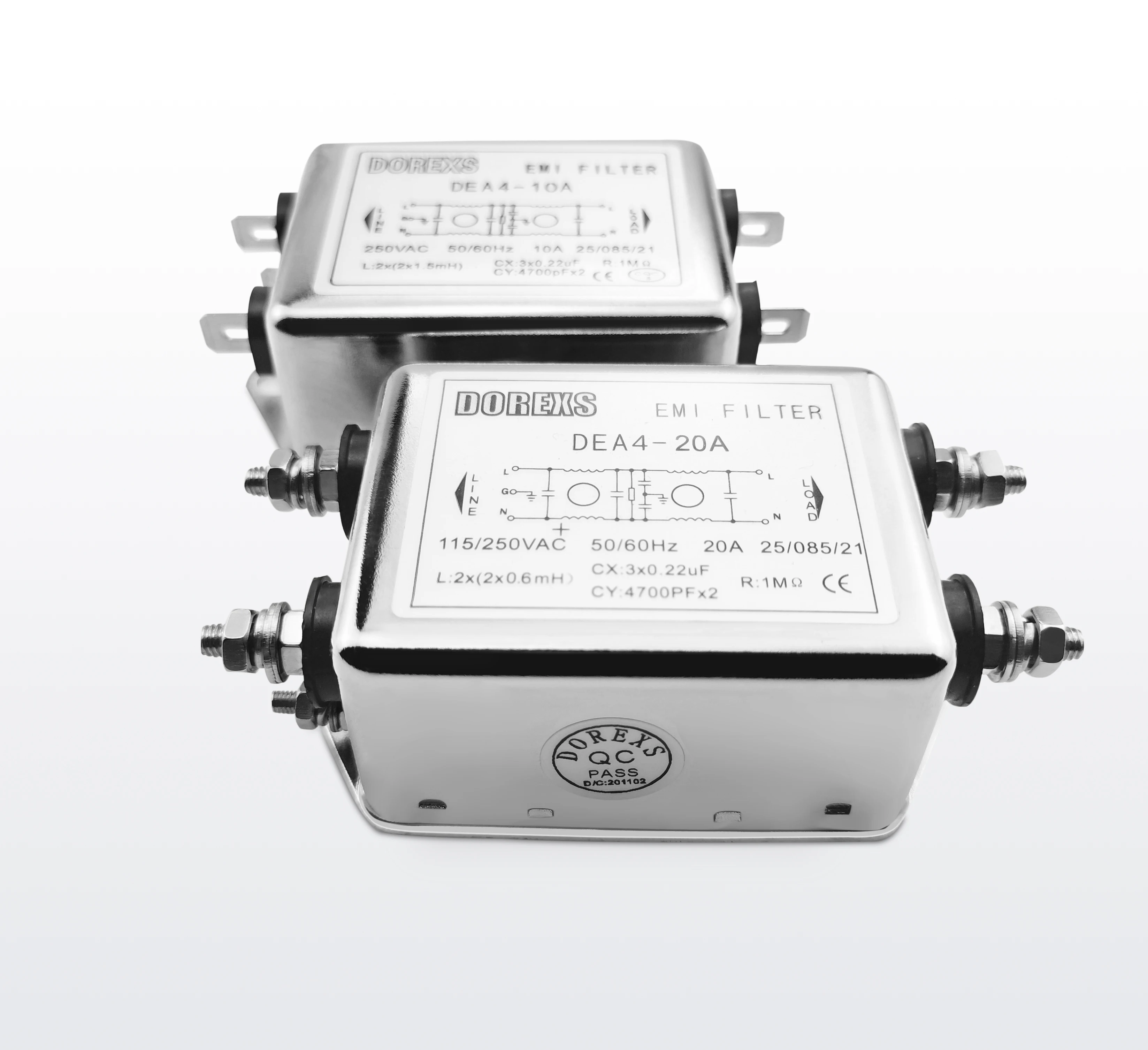 DOREXS high performance low pass single phase power emi filter 3A 6A 10A 20A noise filter 220v