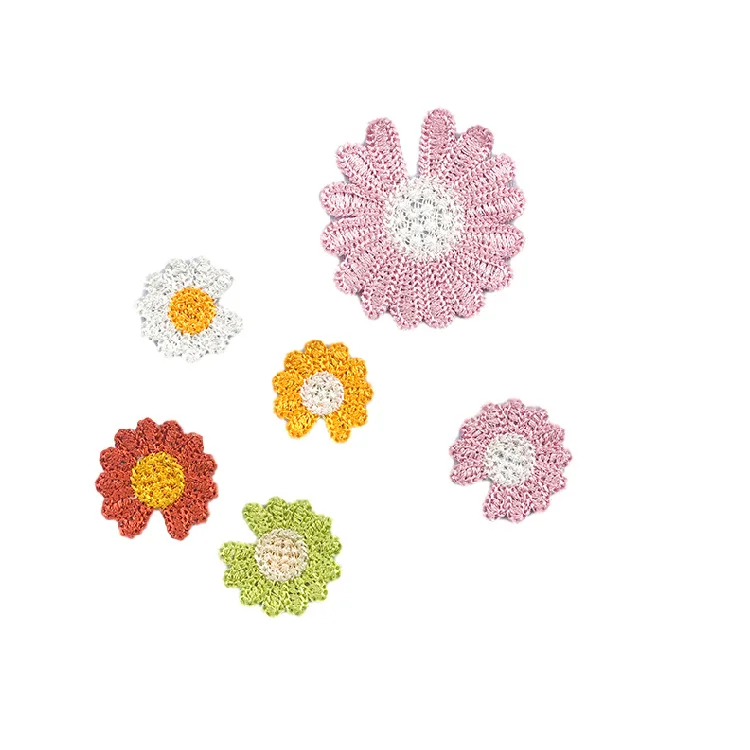 fashion 4.5cm daisy flower embroidered applique sunflower patches accessories for hair ornament,  child garment JCFL008