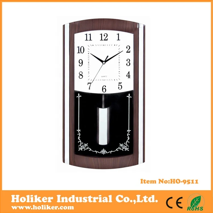 Good Quality Plastic Antique Style Pendulum Wall Clock Quartz Pendulum Clock Movements