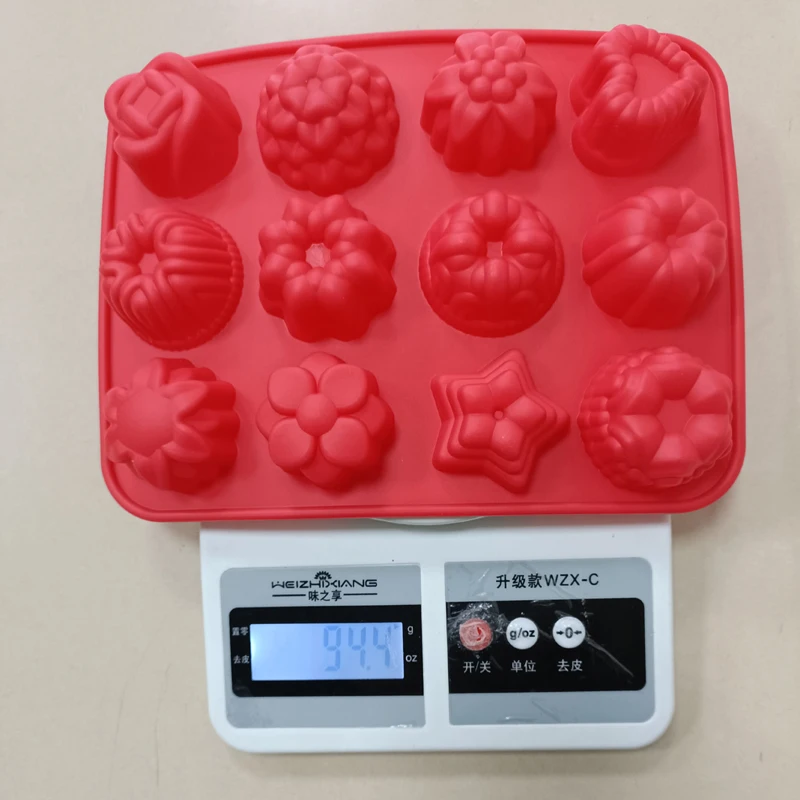 12 Different Flowers Shapes Cavities Small Cake Baking Mold Silicone Cookies Easy Release Molds