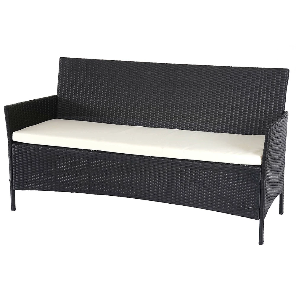Hot Sale Outdoor Popular HDPE Plastic  Rattan Chair 3 seat Chair Frame Material Galvanized Steel Outdoor Furniture Garden Chair
