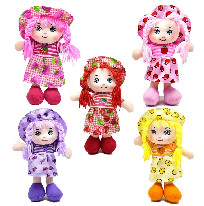 Custom Cute Cartoon Fruit Girl Doll Plush Toys for Children Gifts Strawberry Apple Orange Grape Stuffed Plushie Rag Dolls