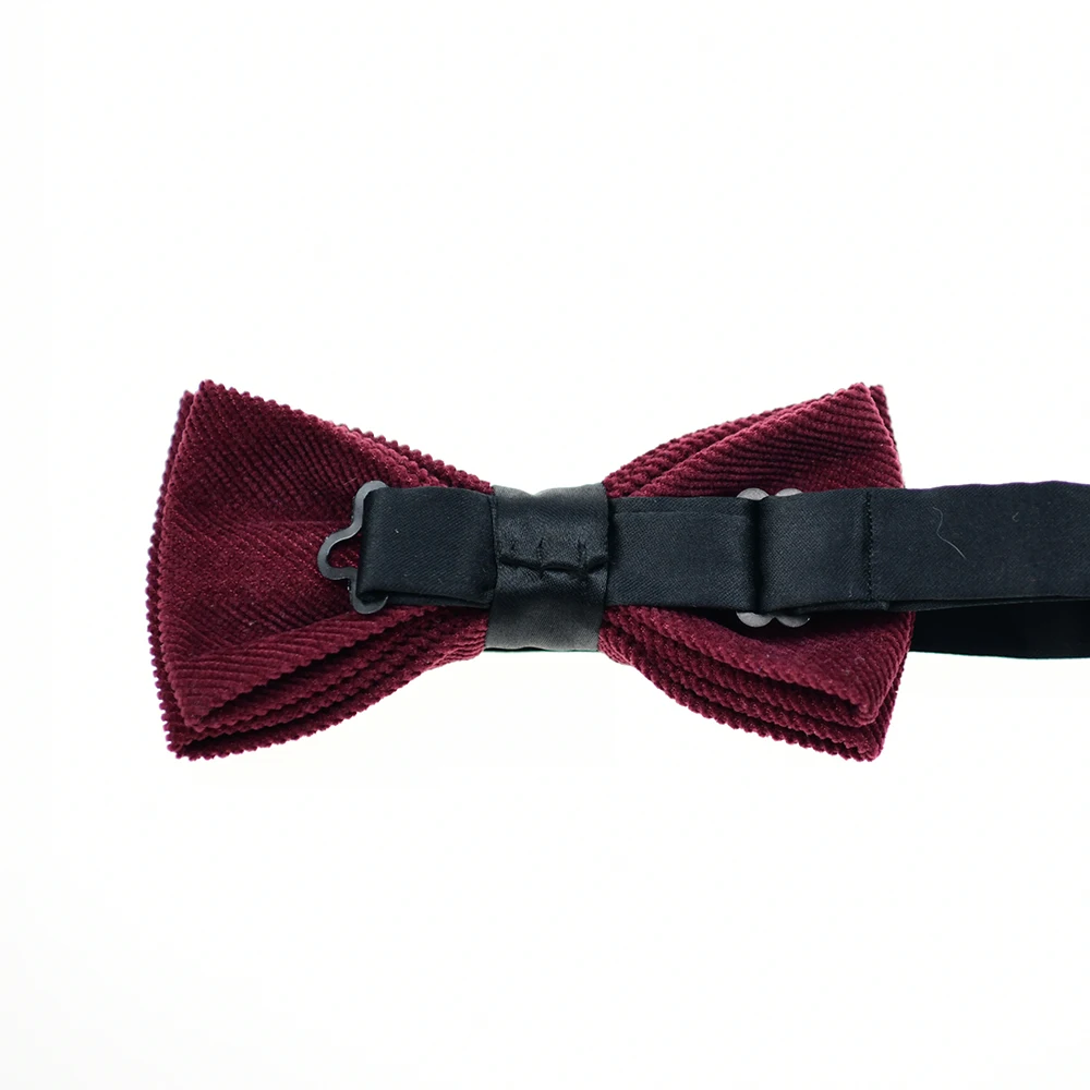 Custom Gift Box Packinig New Bowtie Collection Creative Handmade Burgundy Wine Bowtie Tone On Tone Novel Bow Tie