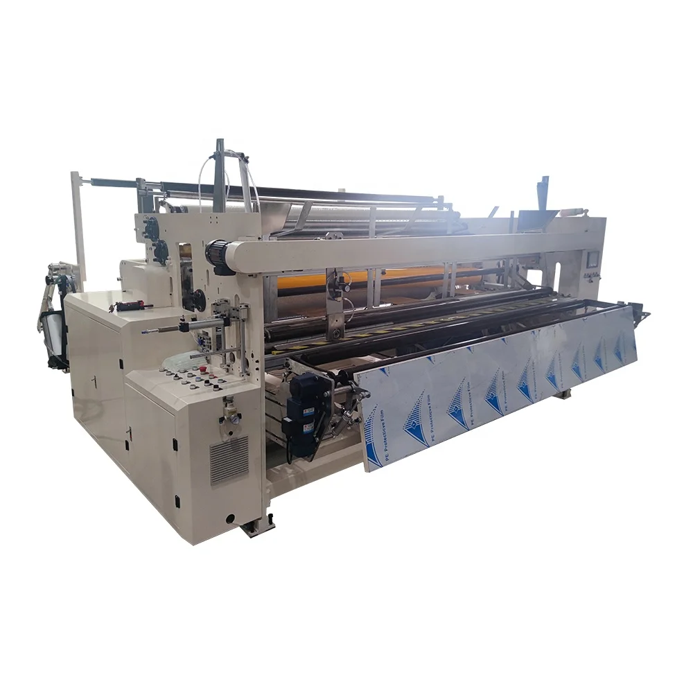 Automatic punching rewinding toilet paper bathroom tissue roll production machinery / maquina de hacer papel para bao