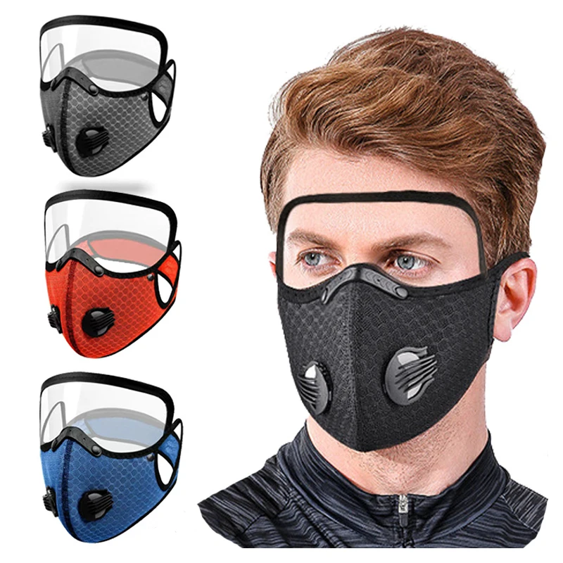 
 Спортивная наружная Пылезащитная хлопковая маска для лица с клапаном выдоха Регулируемая Маска для велоспорта с активированным углем  