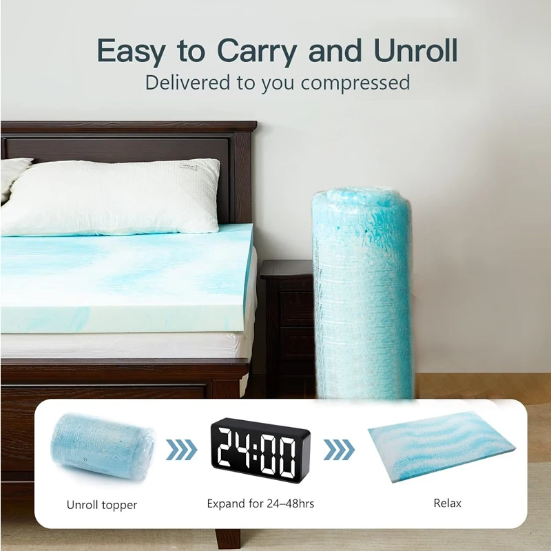 Top selling manufacturer hotel recycled Polyurethane sponge thick dual layer gel mattress Pad Topper