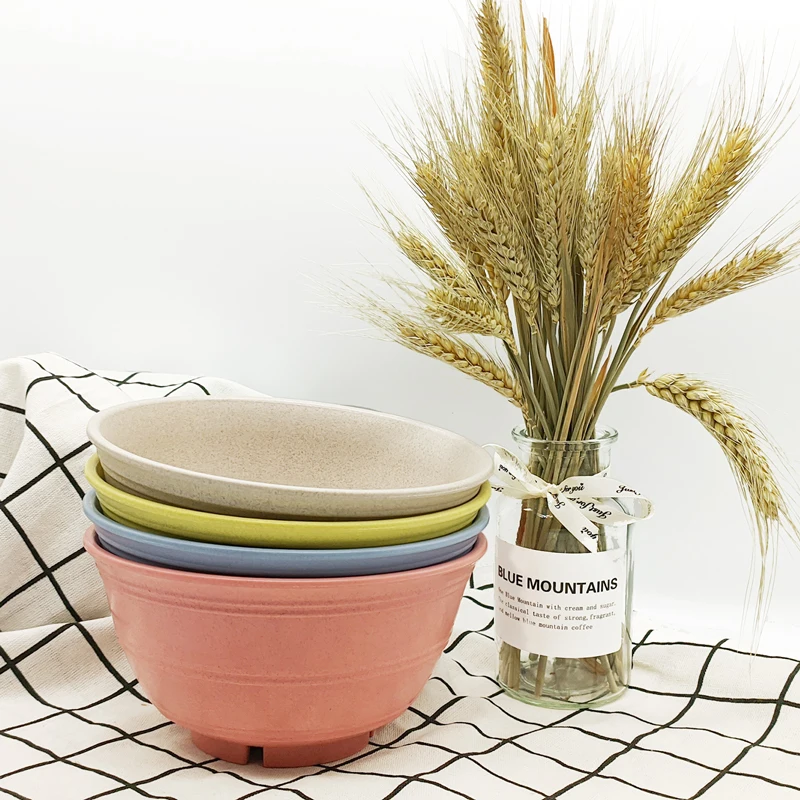 Restaurant School kitchen mixing bowl set eco-friendly bamboo fiber salad bowl base plastic bowl