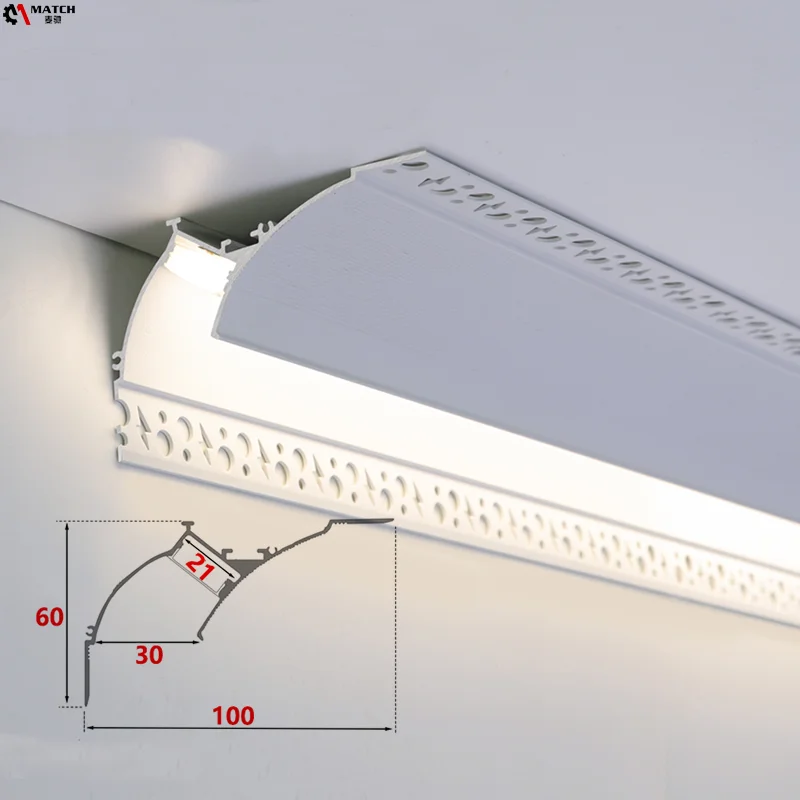 LED Aluminum Profile Kit for LED Strip Light Installation Ceiling wall washing lamp