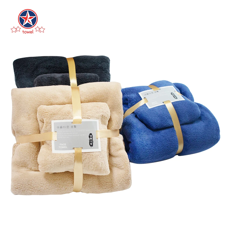 Custom Solid Bath Towel 100% Coral Velvet Deluxe Luxury Hotel Custom Bath Towel Set