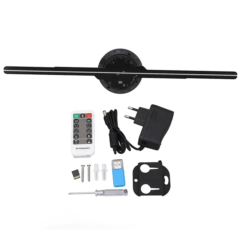 2blades WIFI hologram fan high resolution 3D holographic display projector with Cloud remote control