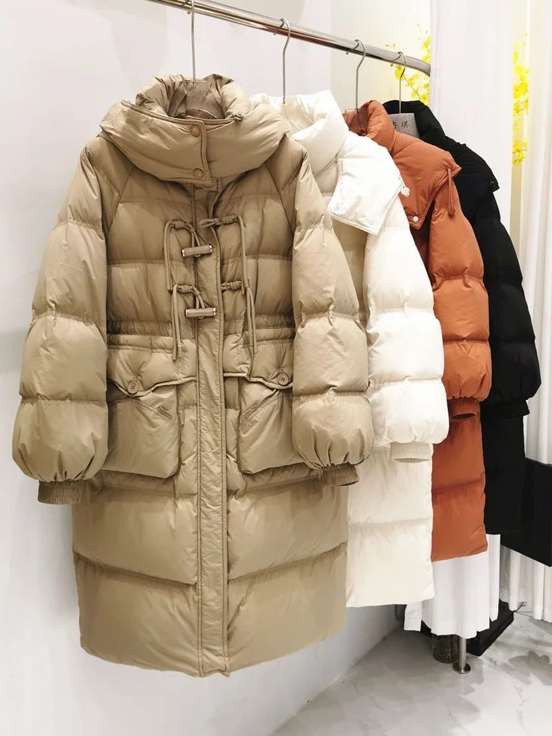 Winter New Thickened Down Jacket Loose Large Wool Collar Cotton Jacket Jacket for Women, Medium Length Korean Version Short