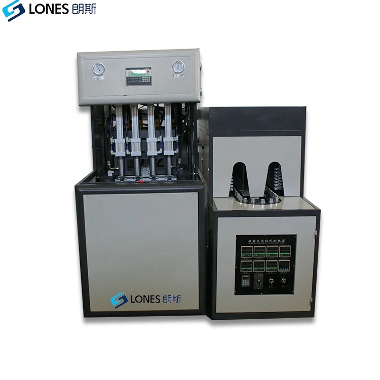 LS-B1L-4cavity 1800BPH semi automatic small mineral water bottle making machine for 10ML to 1.5L PET bottle blow molding machine