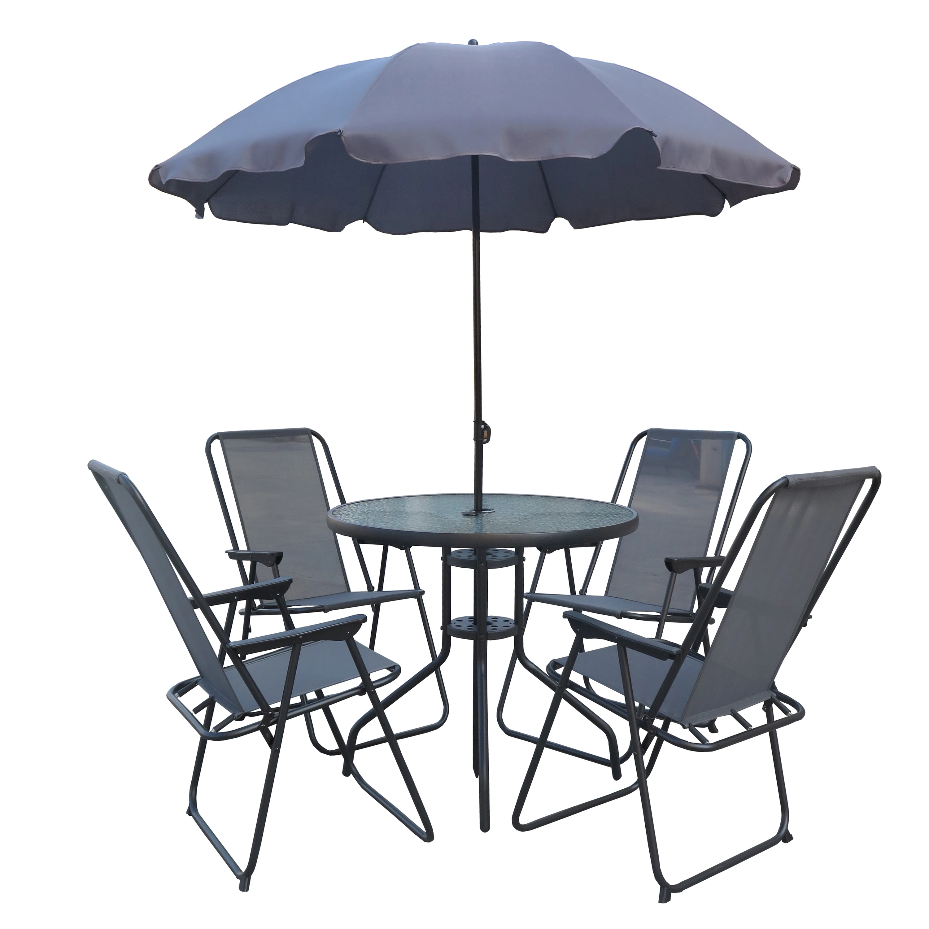 6pcs garden furniture set with 1 table 4 chairs 1 umbrella