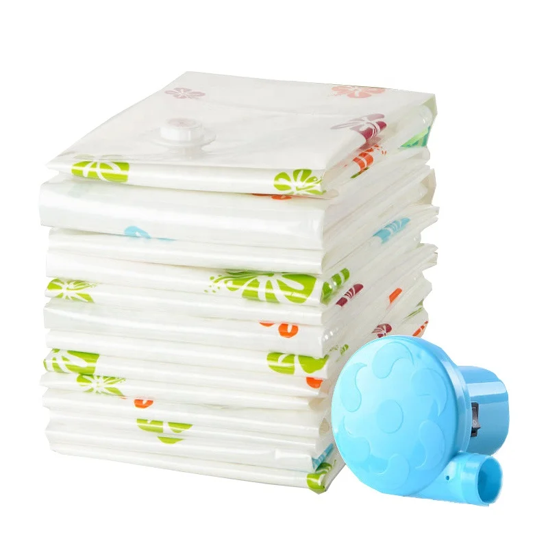 space saver large clear reusable thick plastic vacuum seal bag space saving clothing storage bags for clothes travels with pump