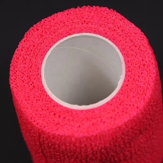 CE manufacture wilko wrap self adhesive nylon latex silk gauze roller emergency red waist bandage