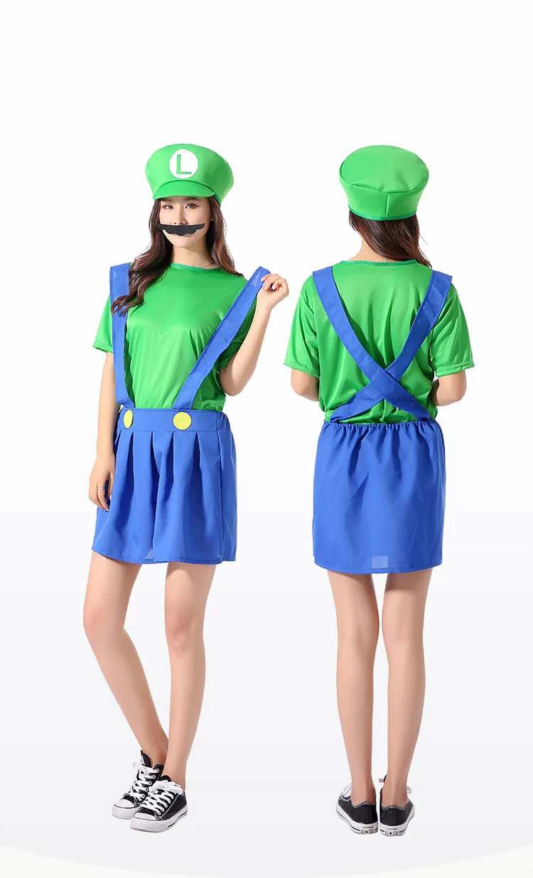 LMY Child Performance Wear Role Boy Dance Play Super Mario Bros Suits Halloween Costume Anime Cosplay Jumpsuits Dress Clothes