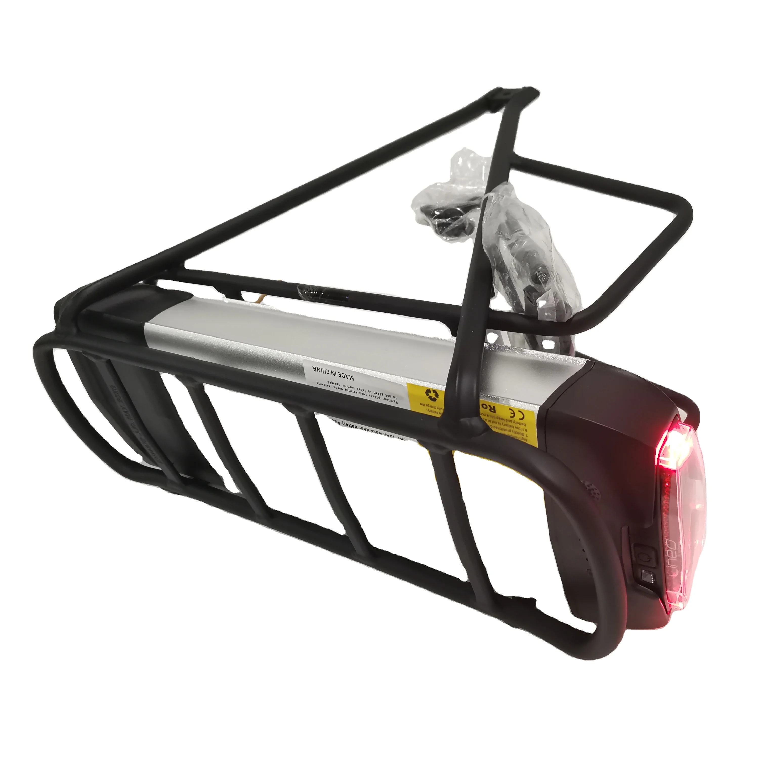 Luggage rear rack 18650 eBike Battery 36V 13AH for Electric Fat Bike Battery with taillight bicycle rack
