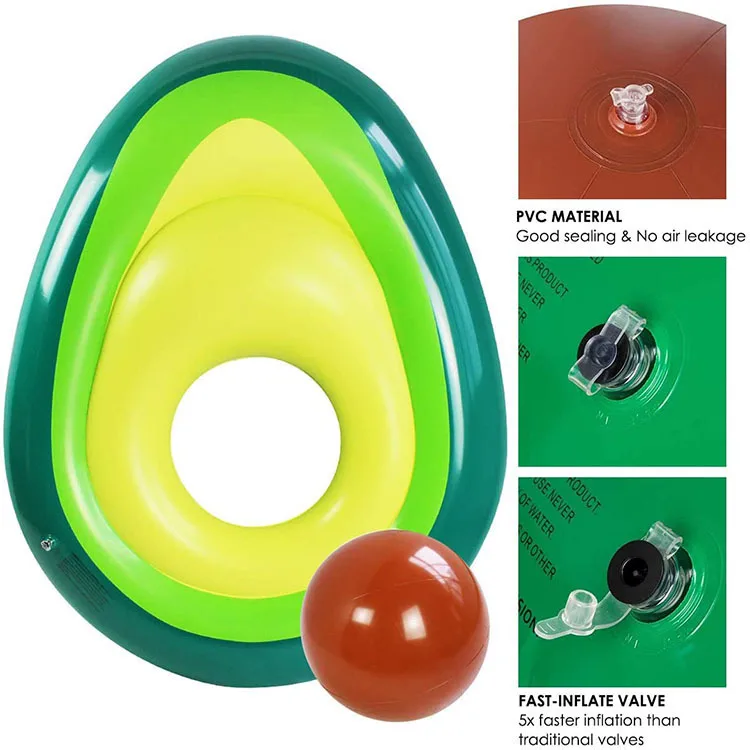 hot selling avocado float floatie with ball dog floats for pool floating water mat