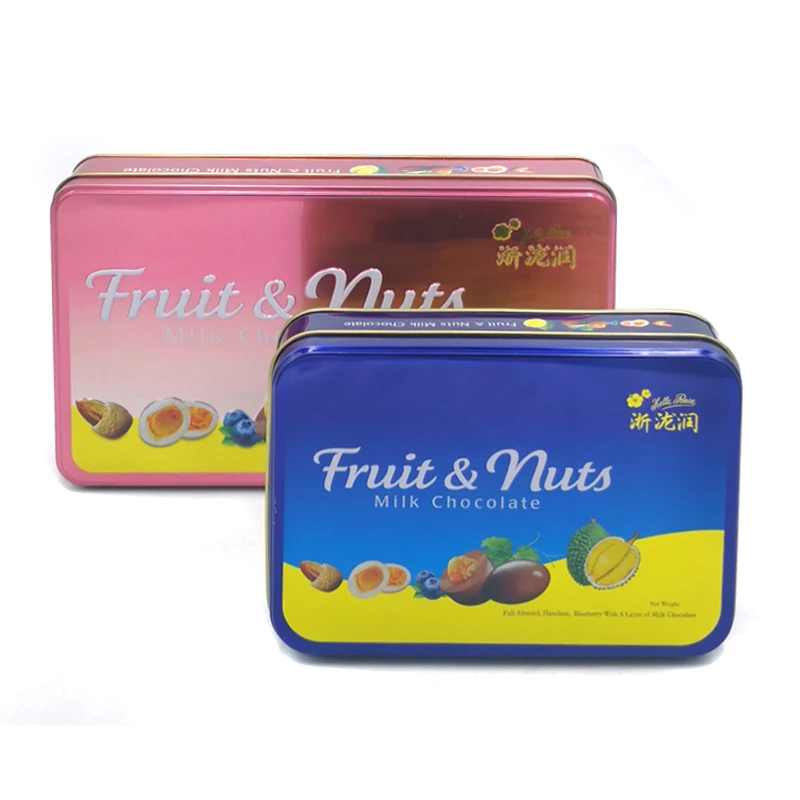 custom print CMYK rectangular card tin box , food metal tin box , cooperative price storage tin box