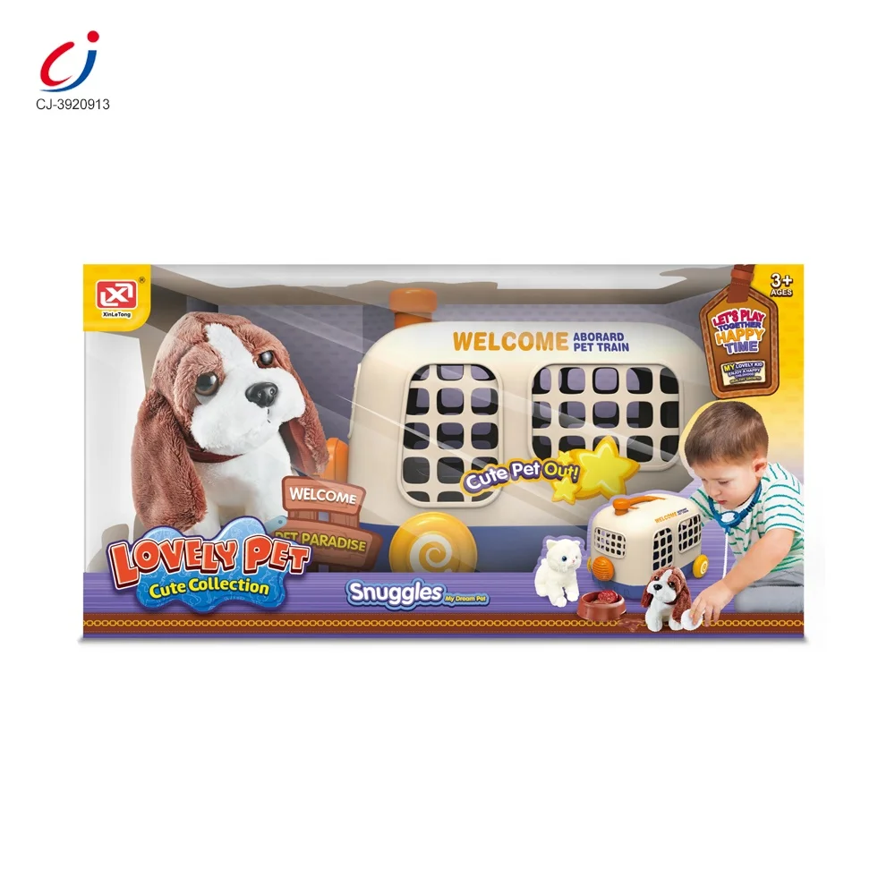 Chengji portable plastic cage kids pretend play care tool feeding plush toy pet doctor simulation dog