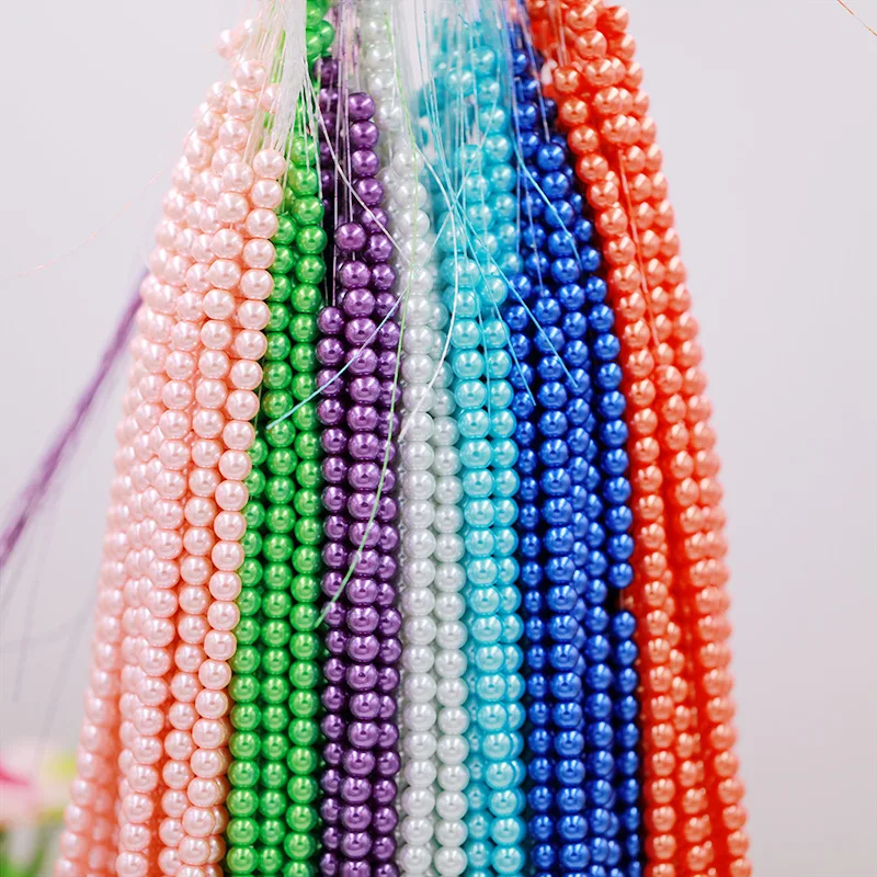 6mm Glass Pearl Beads , 2.5mm to 10mm Loose Beads For Jewelry Making Pearls