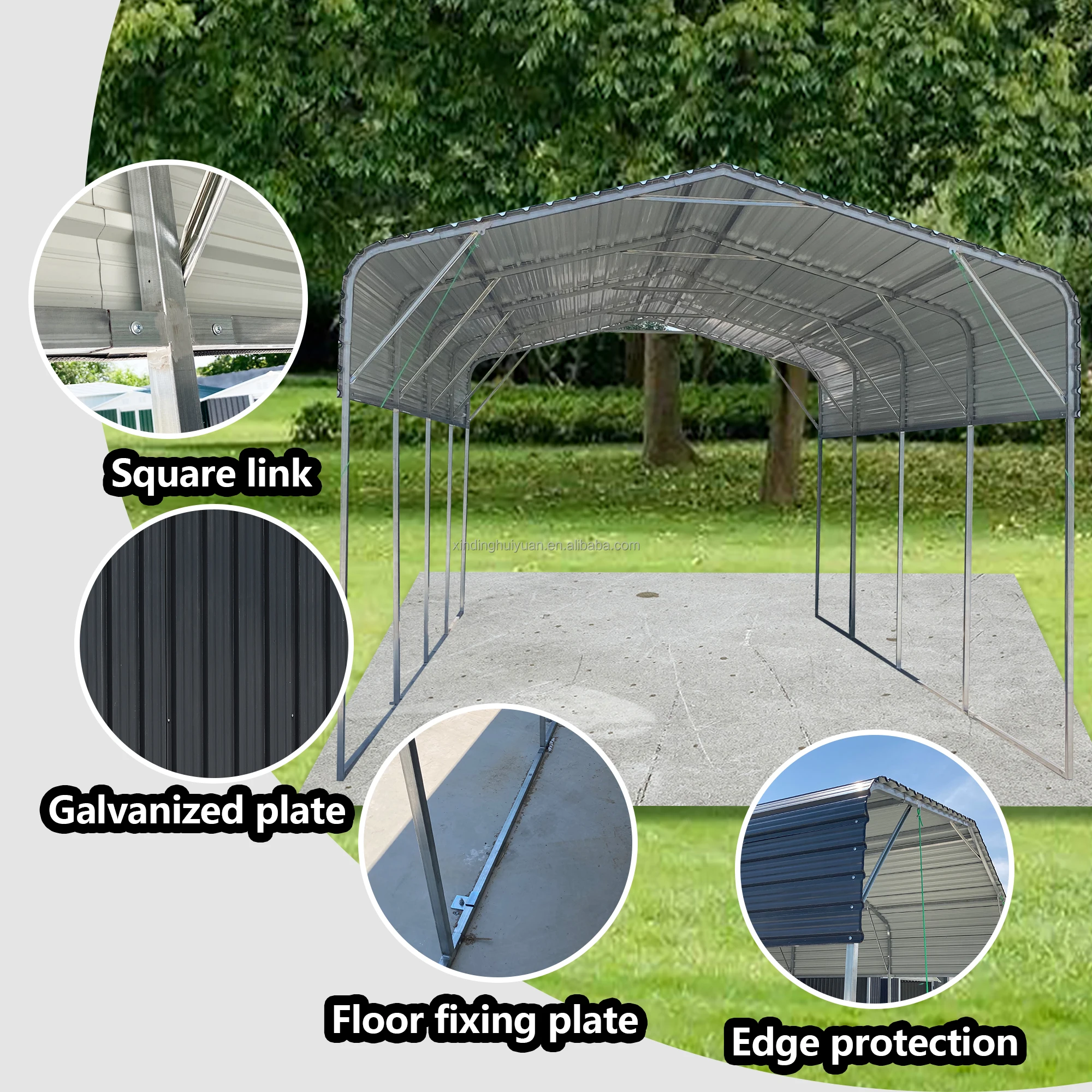 Custom Garage Shed Metal Carports Wholesale For Car Parking 20*20 Feet