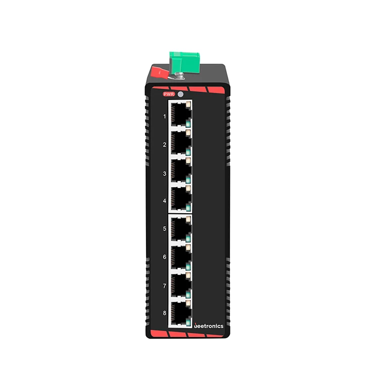 8x 10/100Base-TX 1G 10/100Mbps DIN-Rail or Wall Mountable Ethernet PoE Industrial Switch