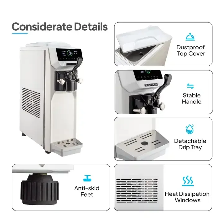 Coffee Shop Ice Cream Machine Commercial single flavour  soft serve machine 220v Small table top soft ice cream Maker
