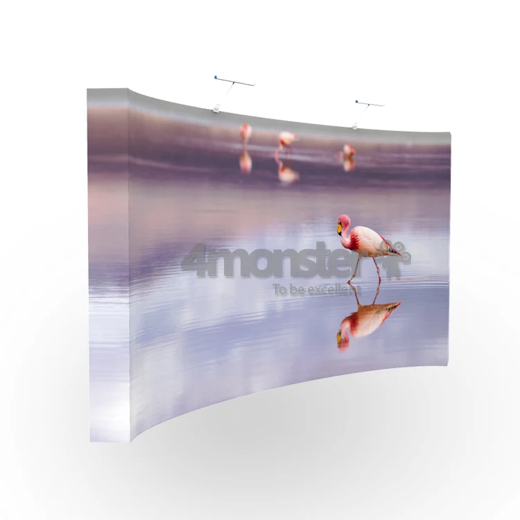 Hot Sale High-end aluminum trade show stand 10 ft curved pop up display