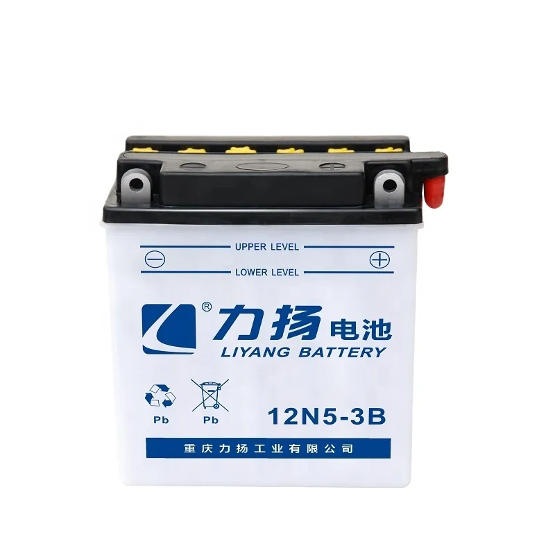 Hot selling high quality 12N5-3B 12v5ah YB5L lead acid aki motorcycle battery