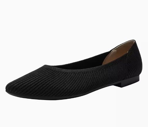 Xinzirain Girls Loafers Soft-Sole One-Step Large Size Boat Shoes Ballet-style Breathable Knitted Casual Design Slip-On Shoes