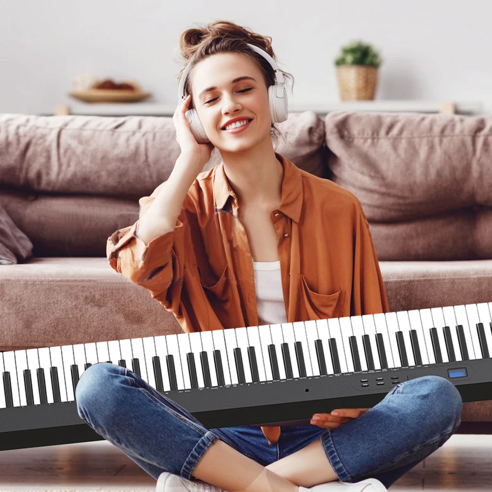 Best selling PJ88D folding piano digital piano with big speaker and battery portable piano with record function