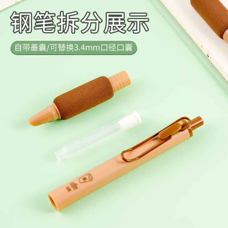 Hot Selling Plastic Click Fountain Pen Soft Grip Cheap Students Calligraphy Press Action Retractable Fountain Pens