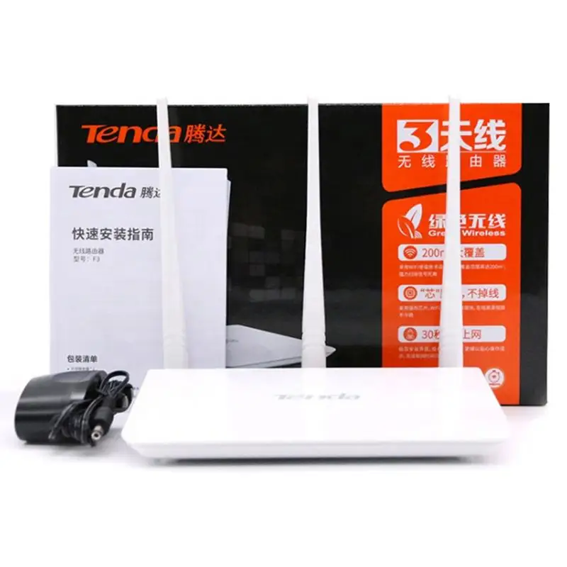 English packing Original Tenda F3 Router 300Mbps 4 Antenna 4 Port English Version wireless router tenda