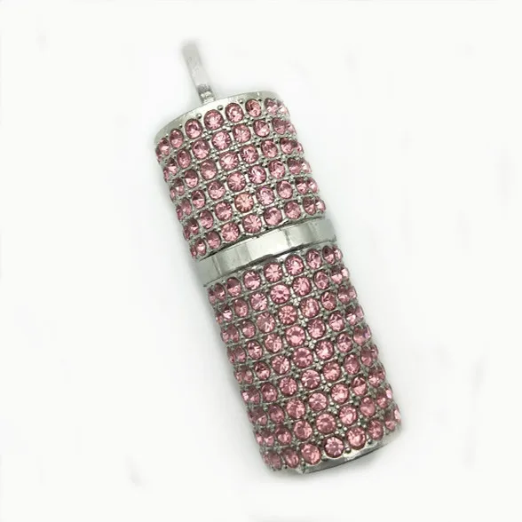 Bulk crystal 2gb lipstick usb flash drives on sale cheap metal perfume bottle usb memory storage