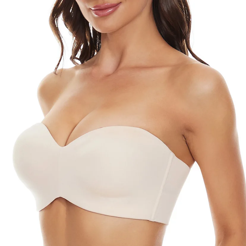 1512 High Quality Big Size Brief For B, C, D, E, F, G Cup Fashion American Model Woman Under wired Strapless Push Up Bra